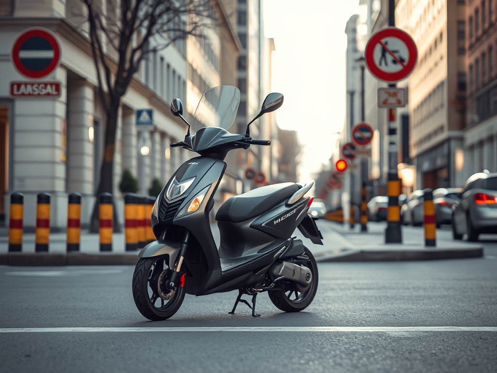 Hình ảnh xe máy điện VinFast đang di chuyển trên đường phố với các biển cảnh báo, minh họa các lỗi vận hành thường gặp ở cấp độ nguy hiểm thấp